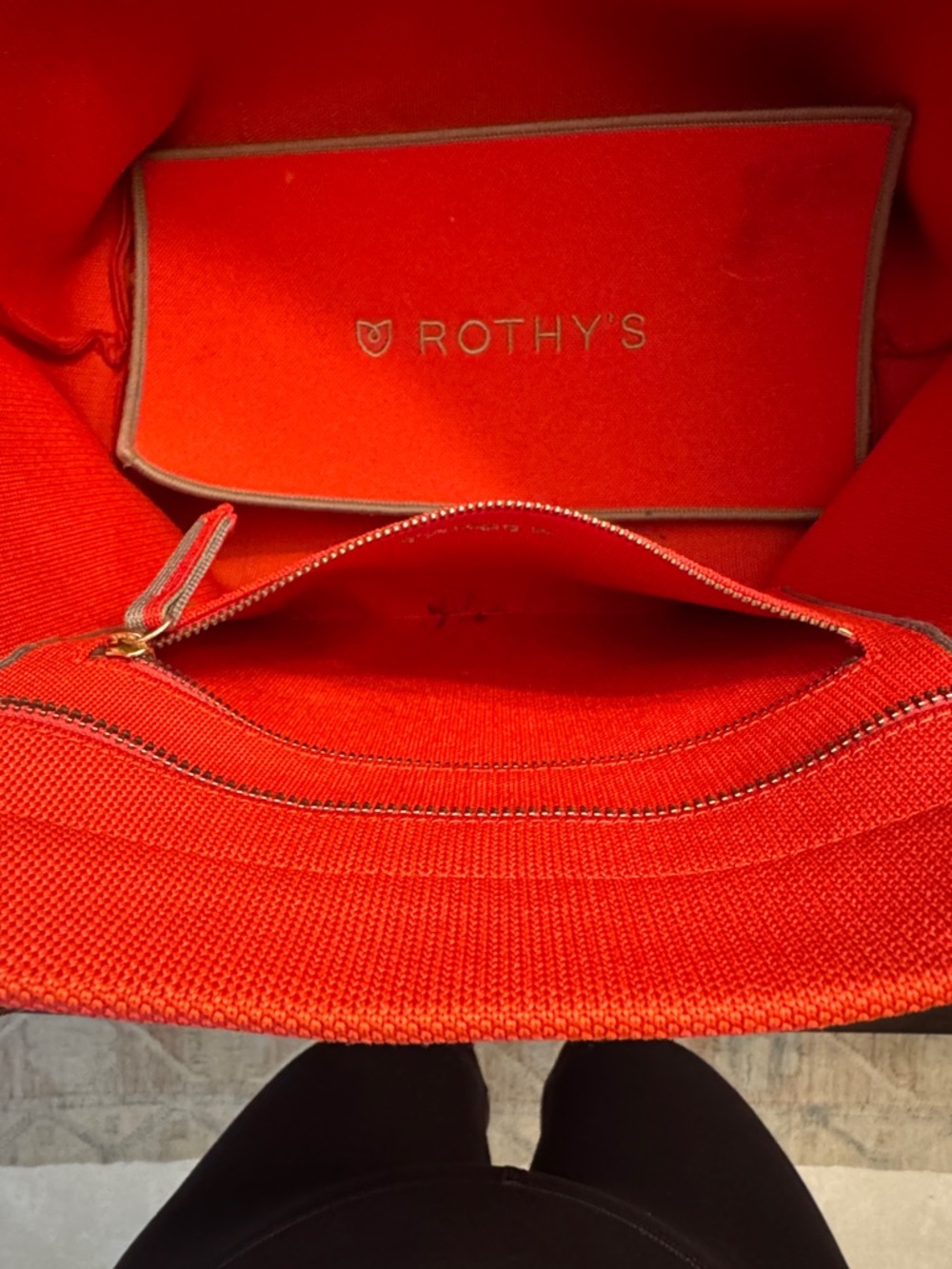 Rothy’s Orange  Tote Bag with Dual Shoulder Straps and zip closure - Picture 4 of 6